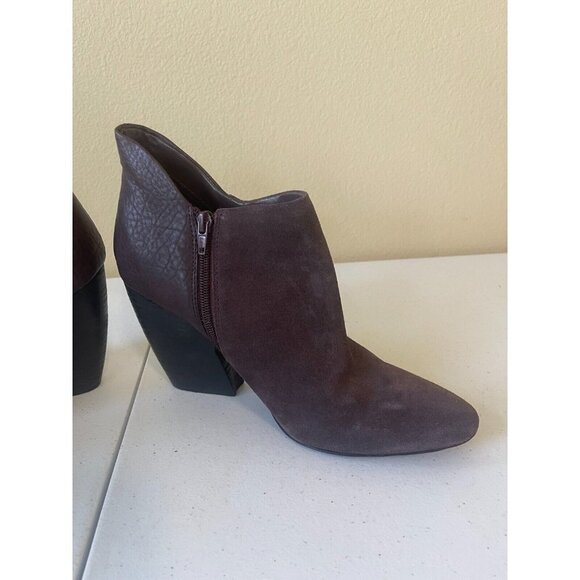Crown Vintage Naydine Womens Boots Size 11 Tan Suede Ankle Booties dark plum - Picture 6 of 16